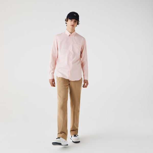 Lacoste Regular Fit Cotton Poplin Shirt Pánské - Šortky Světle Růžové | CZ-Ja87V5